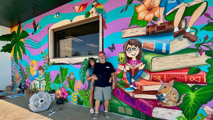 Derby Public Library opens its new pocket park, palm trees and all